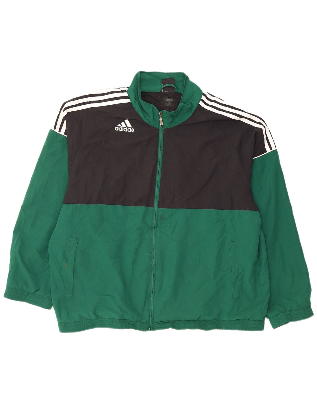 Мужская спортивная куртка ADIDAS UK 46/48 XL, зеленый полиэстер с цветными блоками