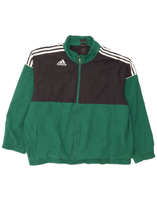 Мужская спортивная куртка ADIDAS UK 46/48 XL, зеленый полиэстер с цветными блоками