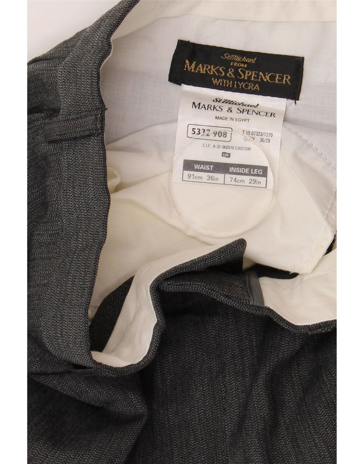 МУЖСКИЕ ПРЯМЫЕ ЧИНОСЫ MARKS & SPENCER W36 L29 Серые Полиэстер