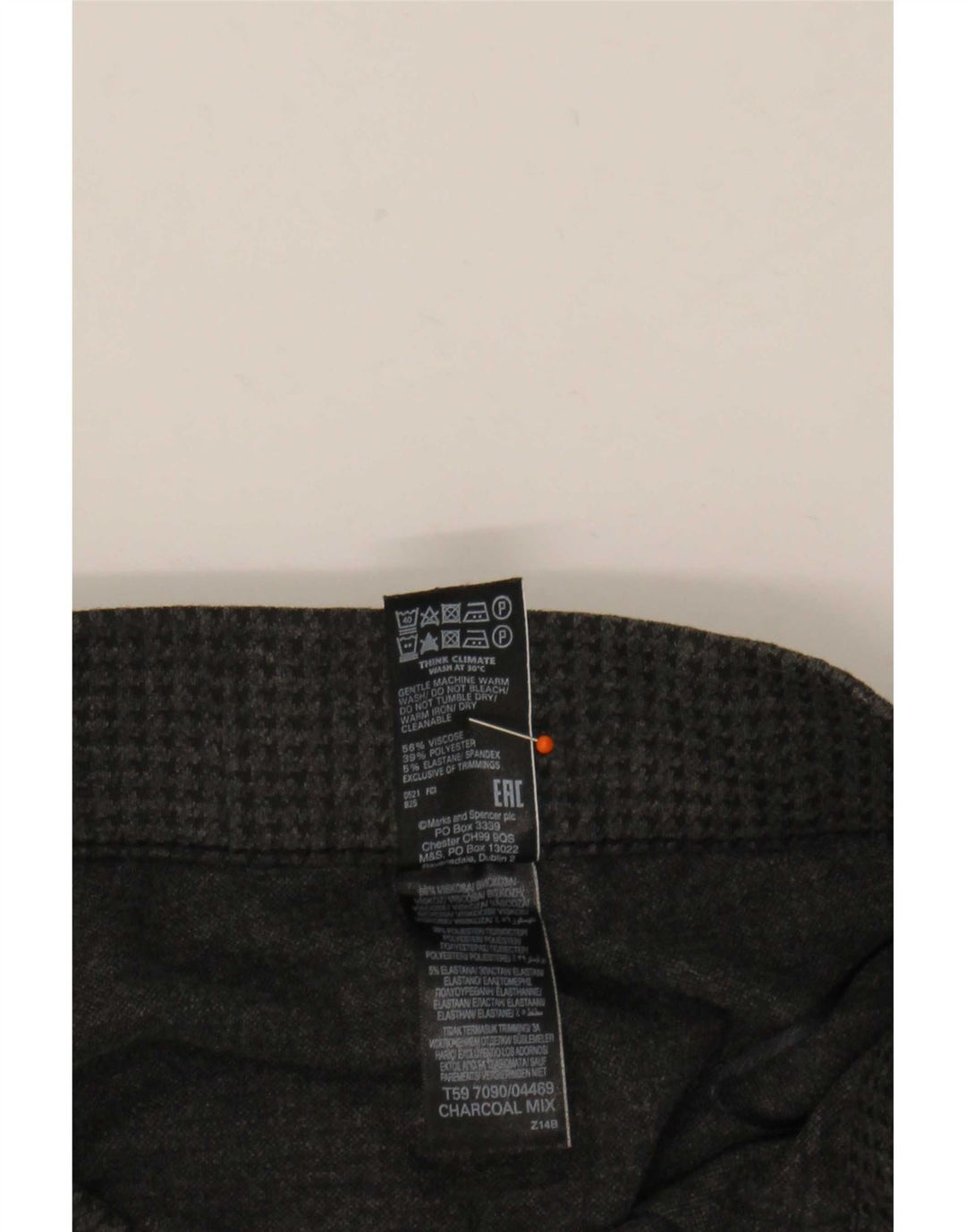 Женские узкие брюки Marks & Spencer UK 16, большие W32 L27, серые с узором «гусиные лапки»