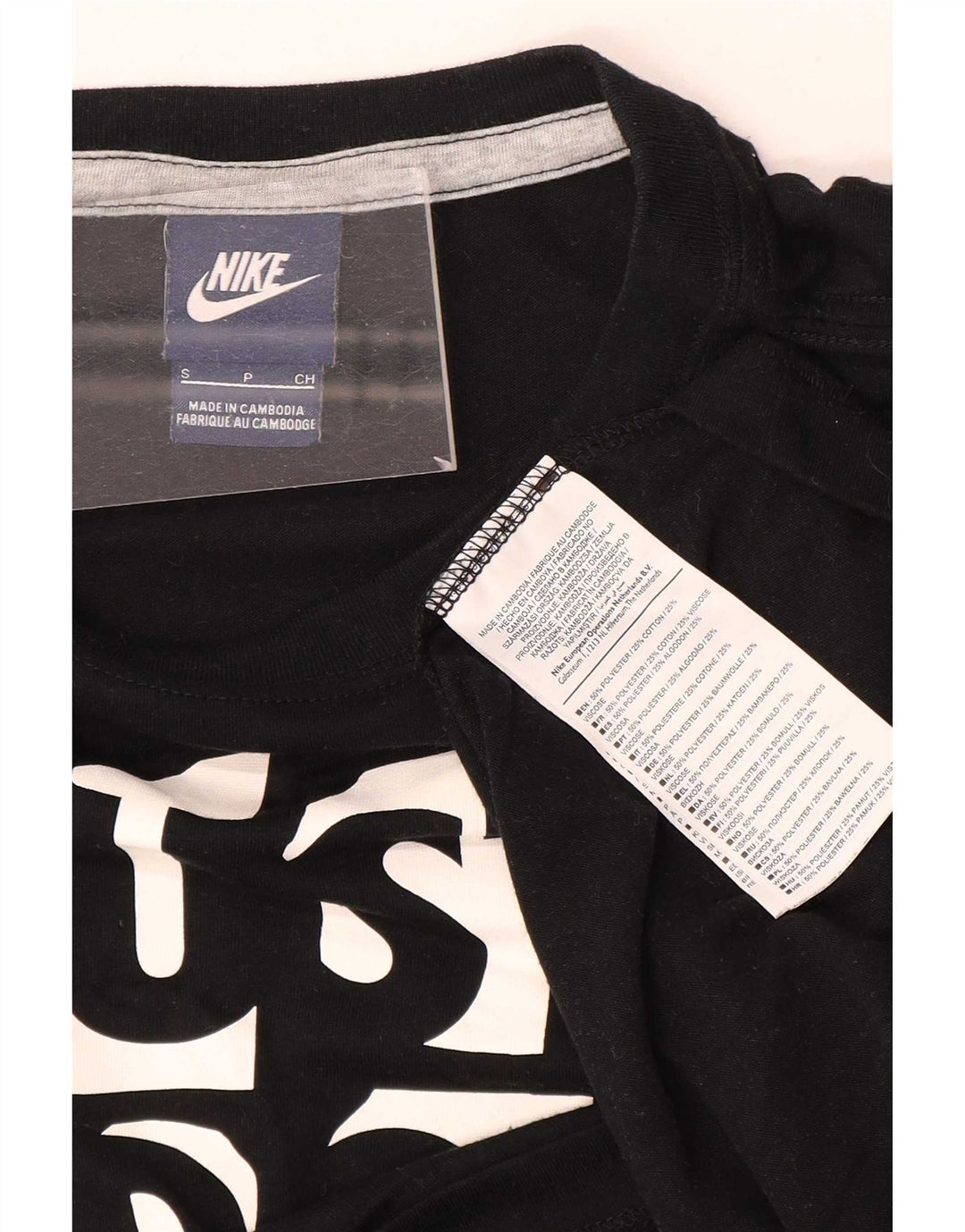 Женская укороченная футболка оверсайз с графическим рисунком Nike UK 10, маленький черный полиэстер