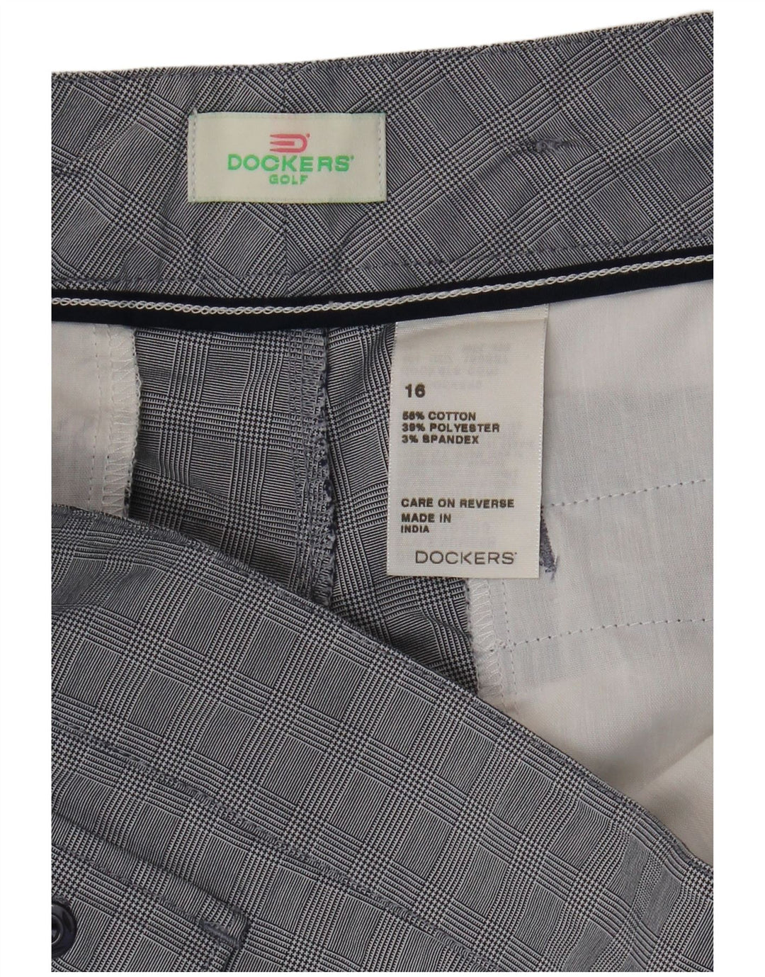 Женские шорты карго DOCKERS US 16 2XL W38, синие в клетку, хлопок