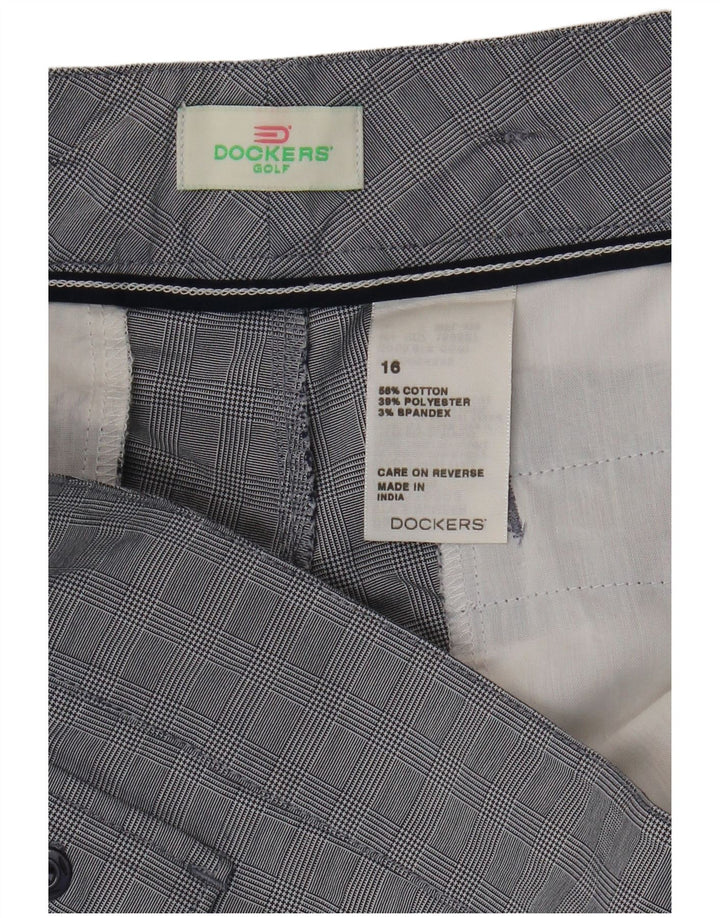 Женские шорты карго DOCKERS US 16 2XL W38, синие в клетку, хлопок
