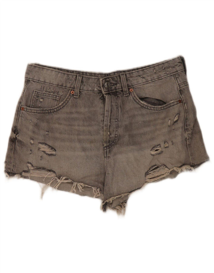 Женские джинсовые шорты Zara EU 40 Medium W30, серые, хлопок