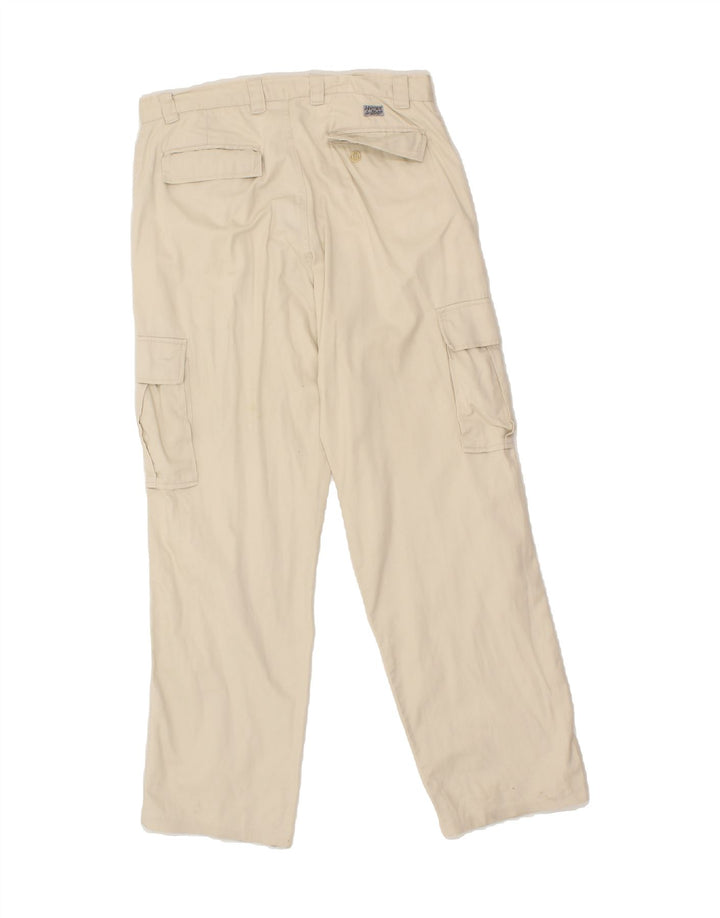 VINTAGE Mens Straight Cargo Trousers W32 L29 Beige Vintage Vintage and Second-Hand Vintage from Messina Hembry 