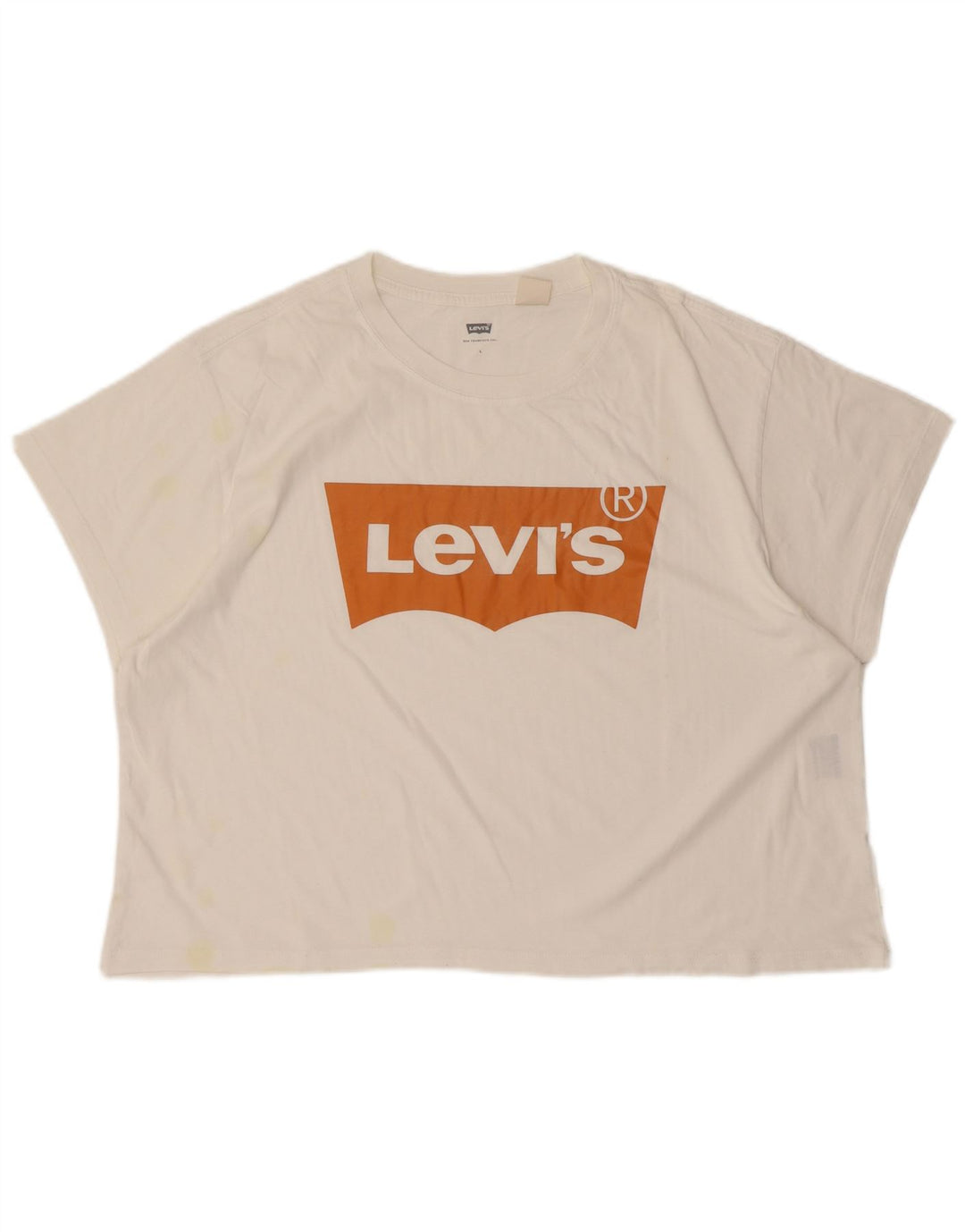LEVI'S Womens Oversized Graphic T-Shirt Top UK 16 Large White