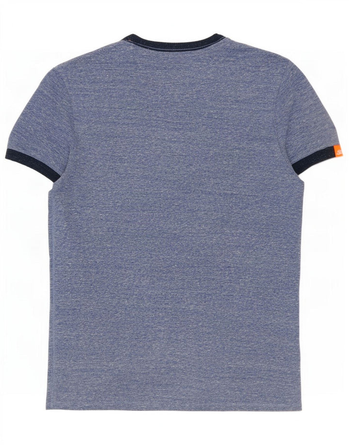 Мужская футболка Superdry Top из хлопка среднего синего цвета с крапинками