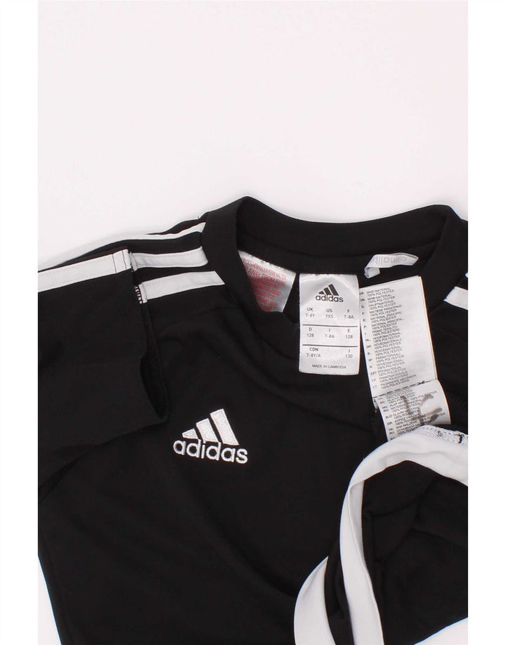Футболка Adidas Climalite для мальчиков, топ 7-8 лет, черный полиэстер