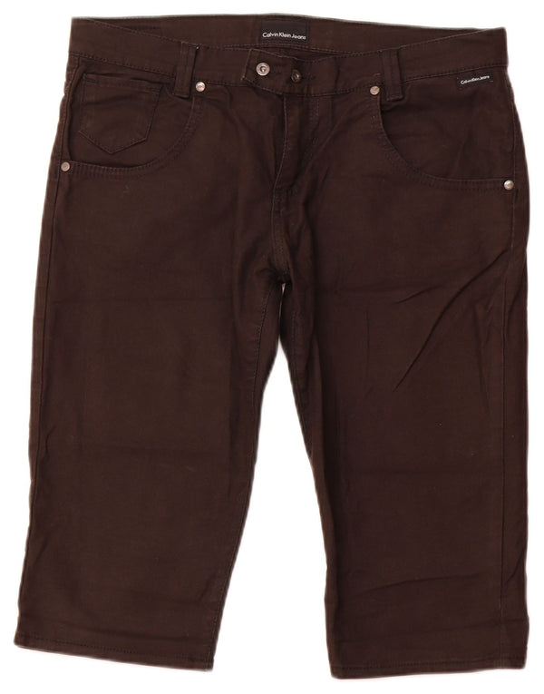 Женские шорты-бермуды Calvin Klein W31 среднего коричневого цвета, хлопок