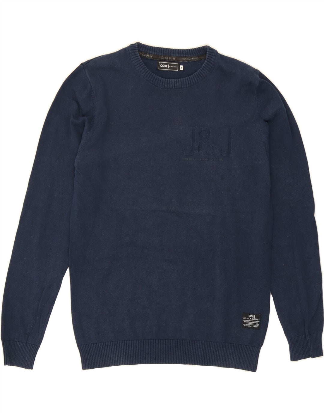 JACK & JONES Mens Crew Neck Jumper Sweater Medium Navy Blue Vintage Jack & Jones and Second-Hand Jack & Jones from Messina Hembry 