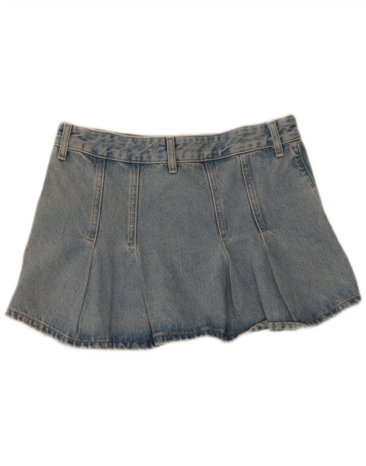 Женская мини-юбка джинсовая Zara, маленькая, W26, синяя, хлопок