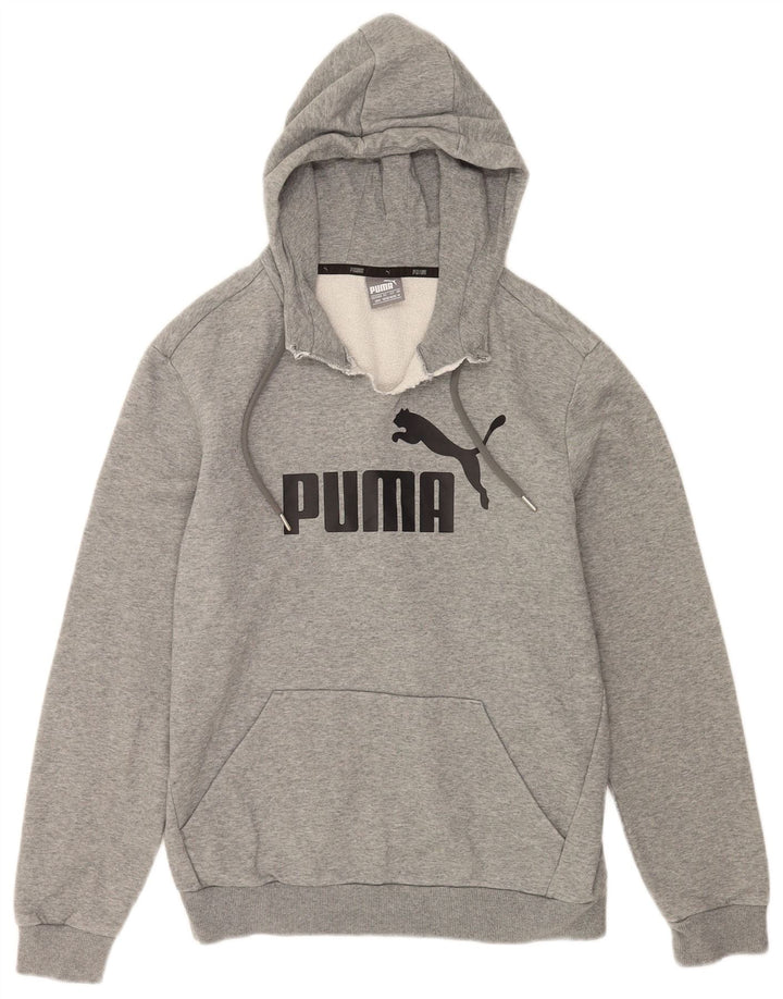 Мужской джемпер с капюшоном Puma с рисунком, средний серый хлопок с крапинками