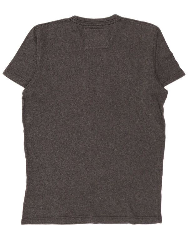 Abercrombie & Fitch Mens Graphic T-Shirt Top XL Grey Flecked Cotton