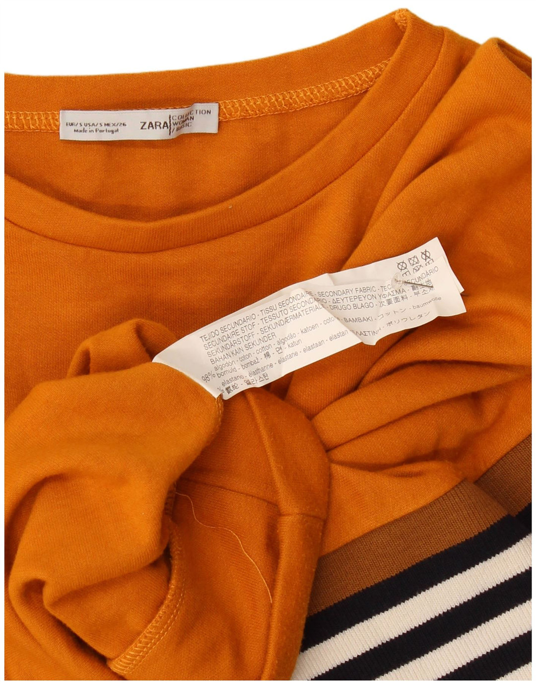 Женский джемпер оверсайз Zara UK 10, маленький оранжевый в полоску