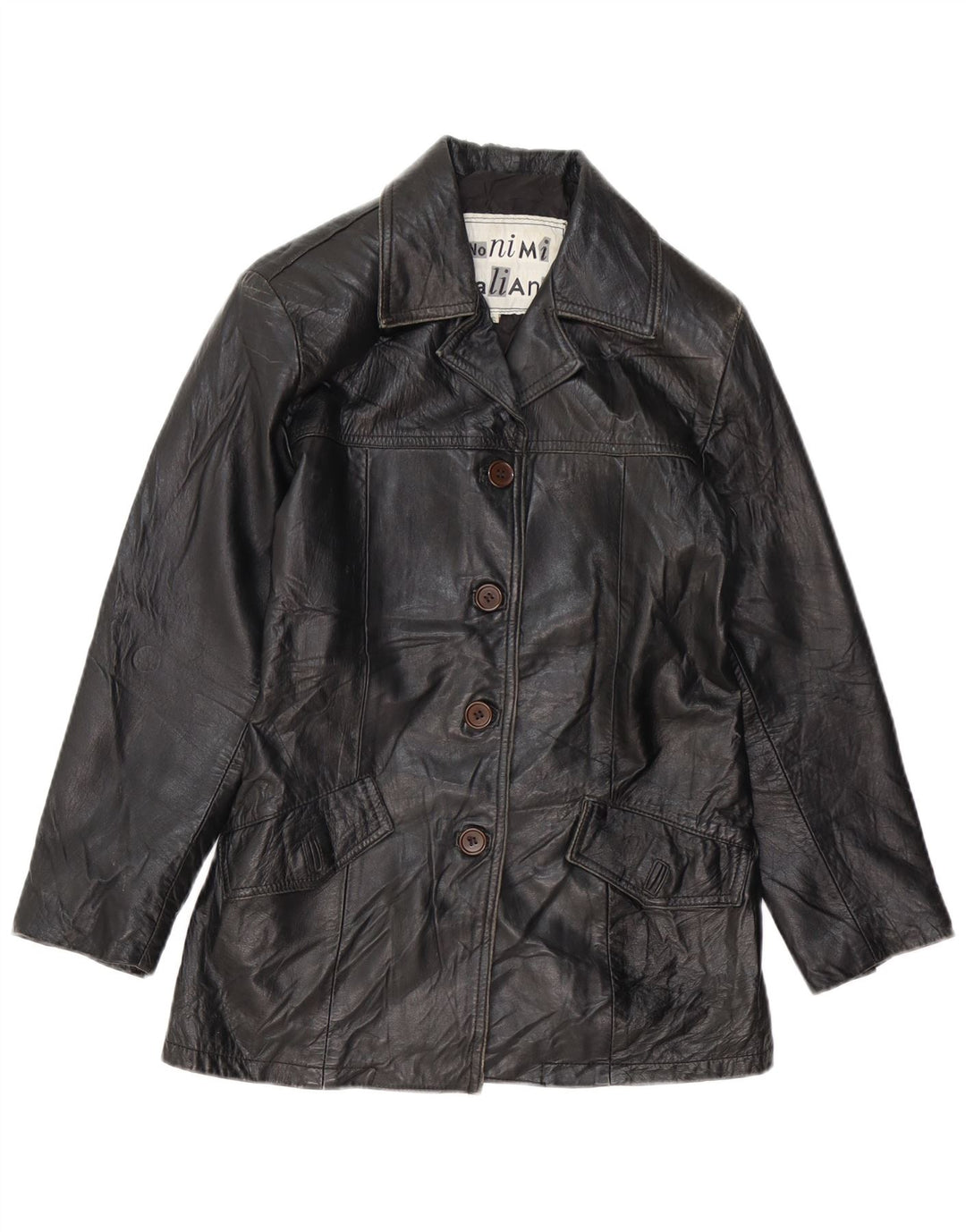 Женская кожаная куртка VINTAGE UK 10, маленькая, черная кожа