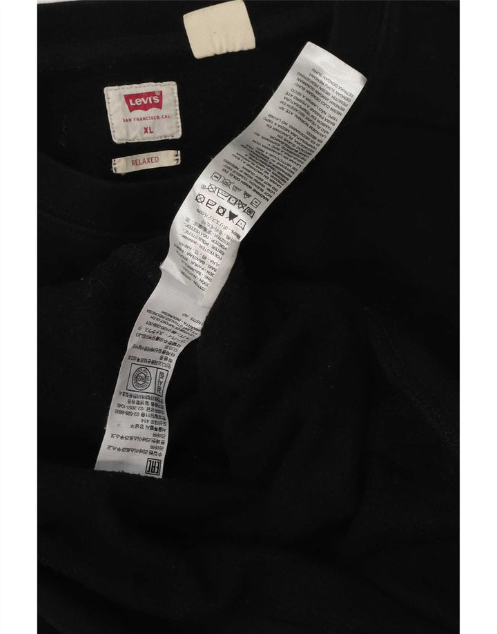 Мужской свободный свитшот с рисунком Levi's, XL, черный хлопок