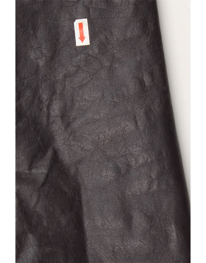 VINTAGE Womens Leather Coat UK 12 Medium Black Leather Vintage Vintage and Second-Hand Vintage from Messina Hembry 