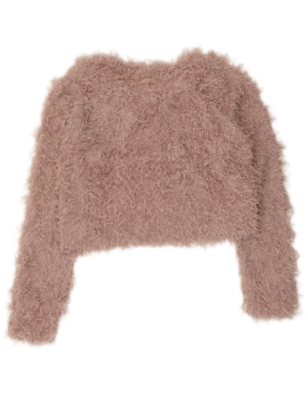 Женский укороченный джемпер с вырезом лодочкой Zara UK 12, средний розовый полиэстер