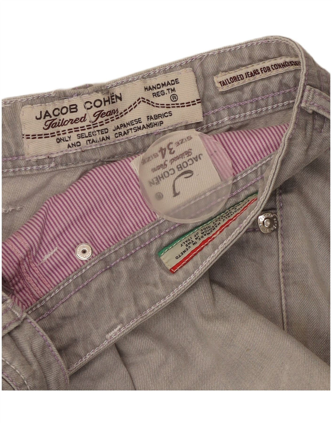 Jacob Cohen Женские прямые джинсы W34 L30 Серые хлопковые