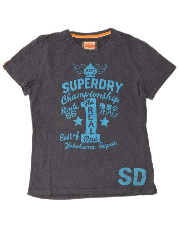 Мужская футболка с рисунком Superdry XL, серая, хлопок