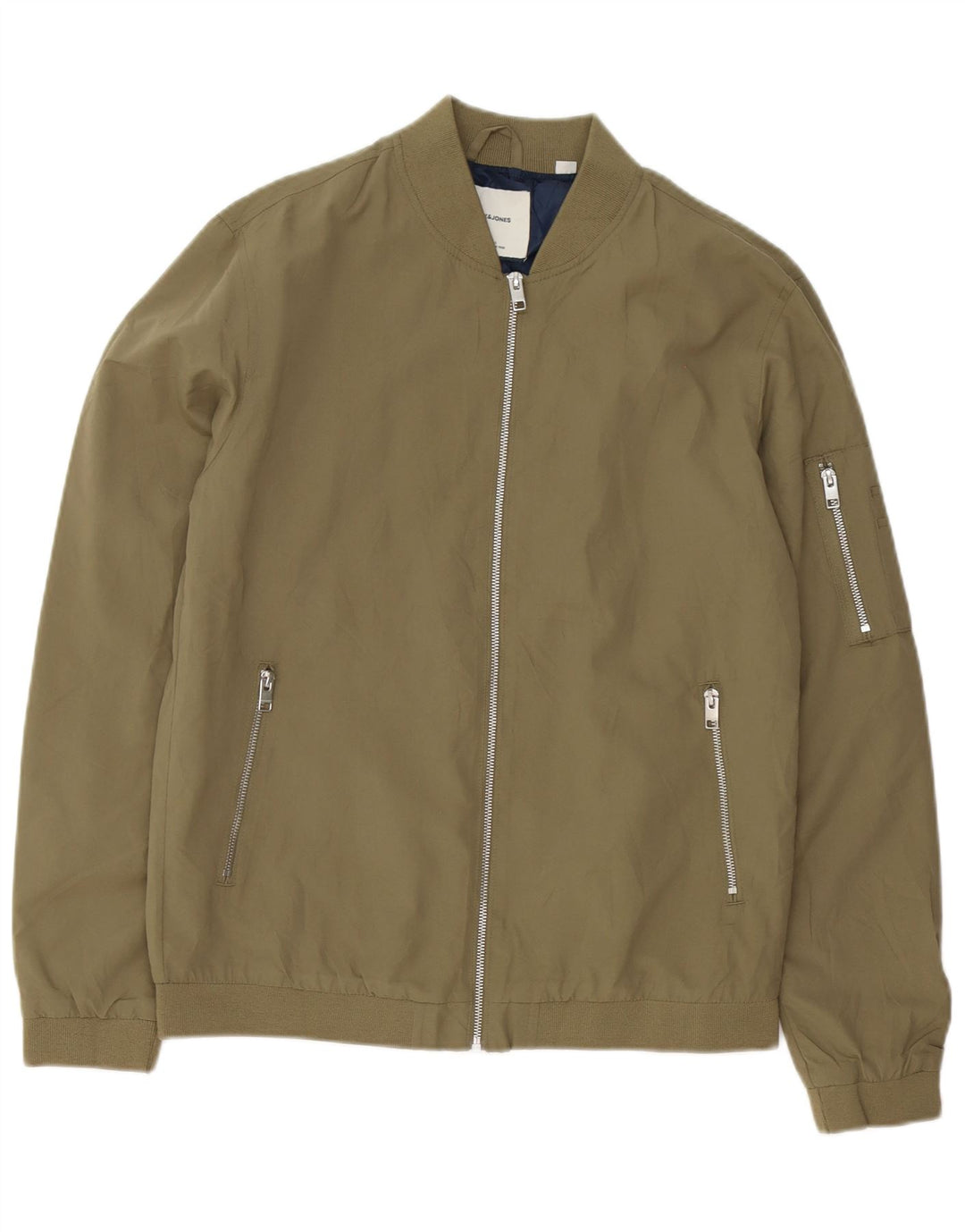 Мужская куртка-бомбер Jack & Jones UK 40, большой цвет хаки, полиэстер