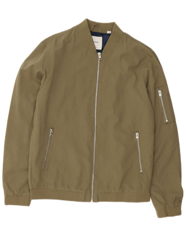 Мужская куртка-бомбер Jack & Jones UK 40, большой цвет хаки, полиэстер