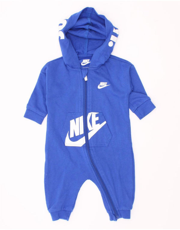 Комбинезон с капюшоном и графикой Nike для мальчиков 0–3 месяцев, синий хлопок