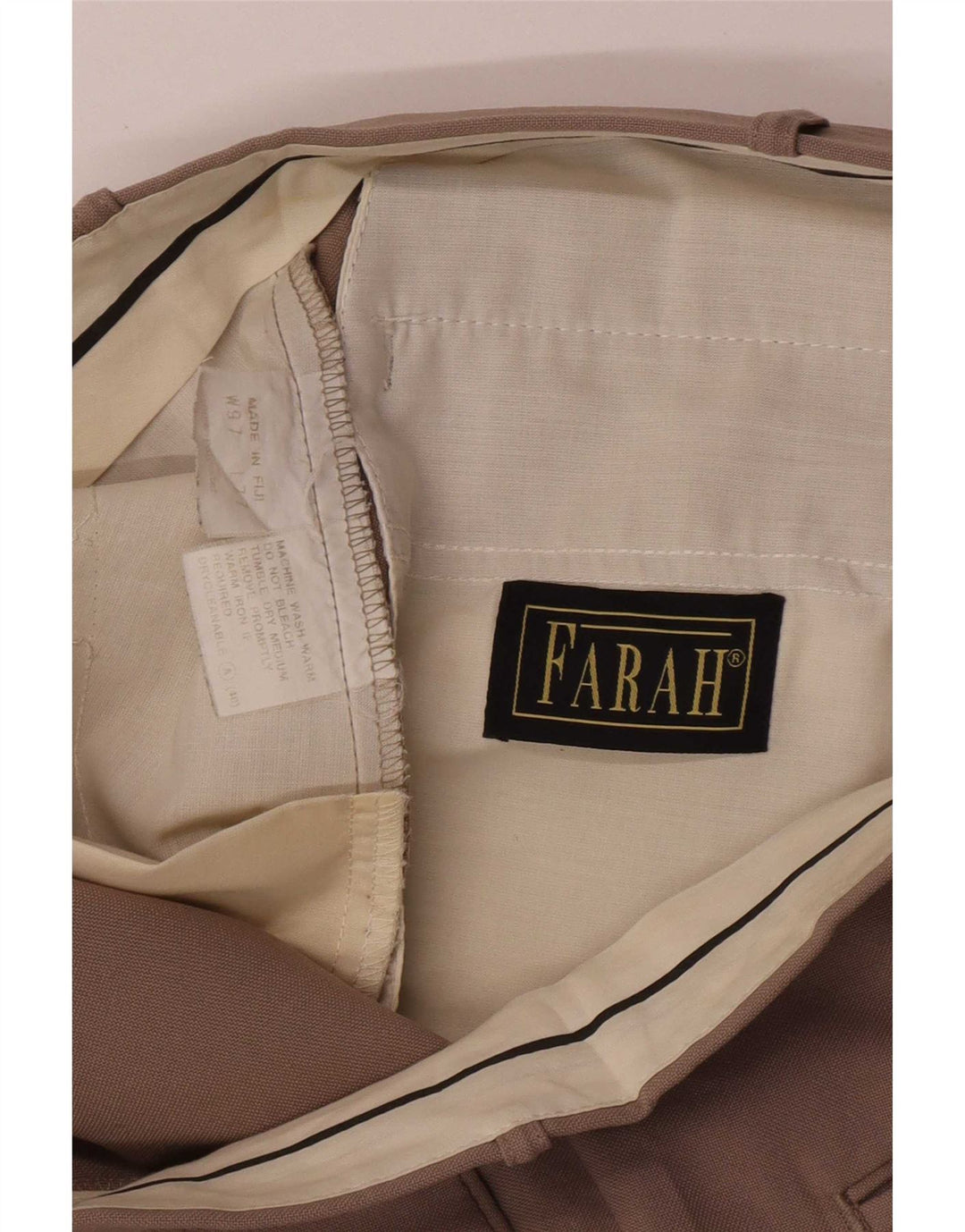 Мужские костюмные брюки Farah W36 L28 коричневые из полиэстера
