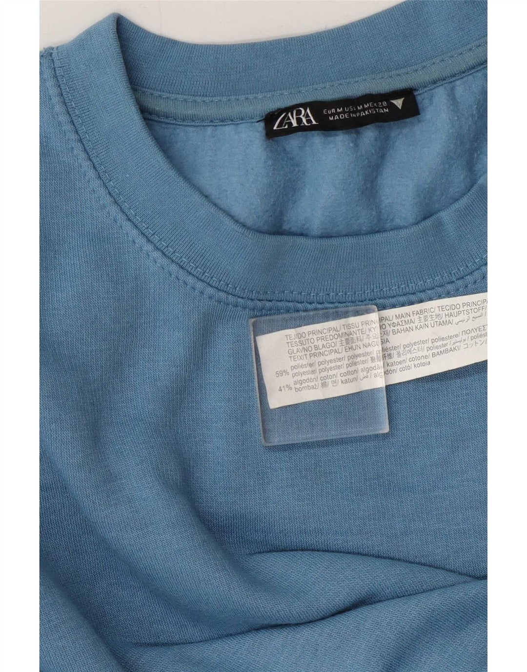 Женский свитер Zara UK 14, средний синий полиэстер