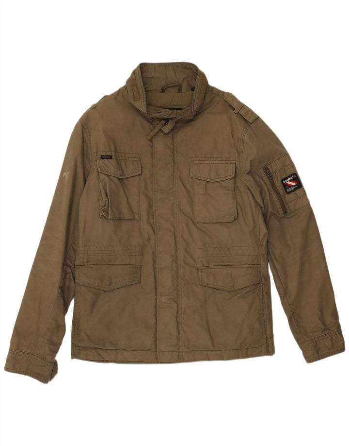 Мужская куртка в стиле милитари Superdry UK 40, большой размер, цвет хаки, хлопок