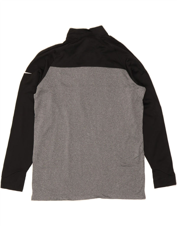 NIKE Mens Zip Neck Pullover Tracksuit Top Large Black Colourblock Vintage Nike and Second-Hand Nike from Messina Hembry 