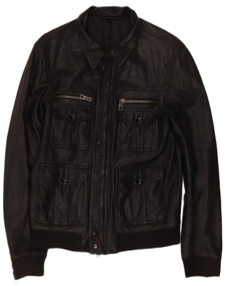 Винтажная мужская кожаная куртка IT 50 Medium Black