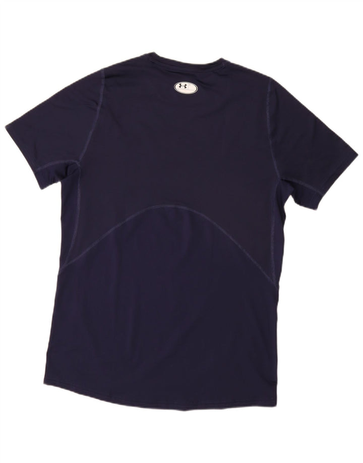 UNDER ARMOR Мужская футболка Heat Gear Верх среднего размера Темно-синий Синтетика