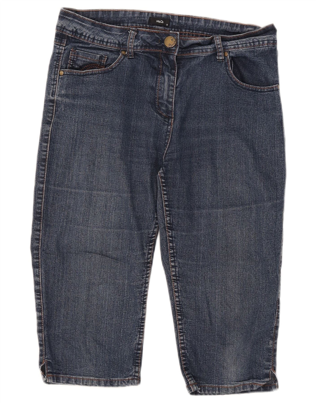 Женские джинсовые шорты-бермуды M&Co UK 12, средние W32, синие, хлопок