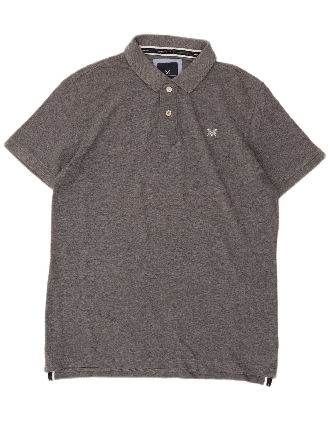 Crew Clothing Мужская рубашка-поло маленького серого цвета, хлопок