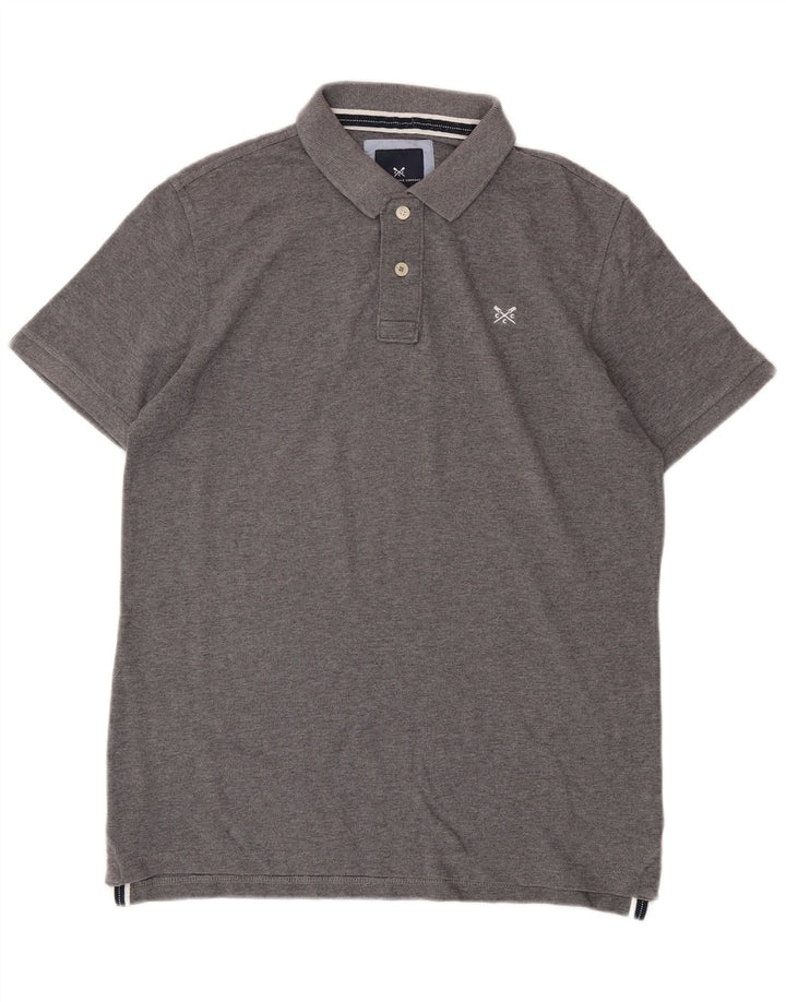 Crew Clothing Мужская рубашка-поло маленького серого цвета, хлопок