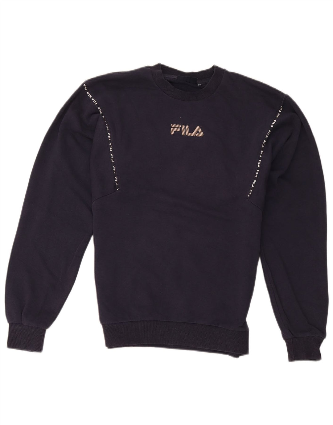 Мужской свитшот с рисунком Fila XS, темно-синий, хлопок
