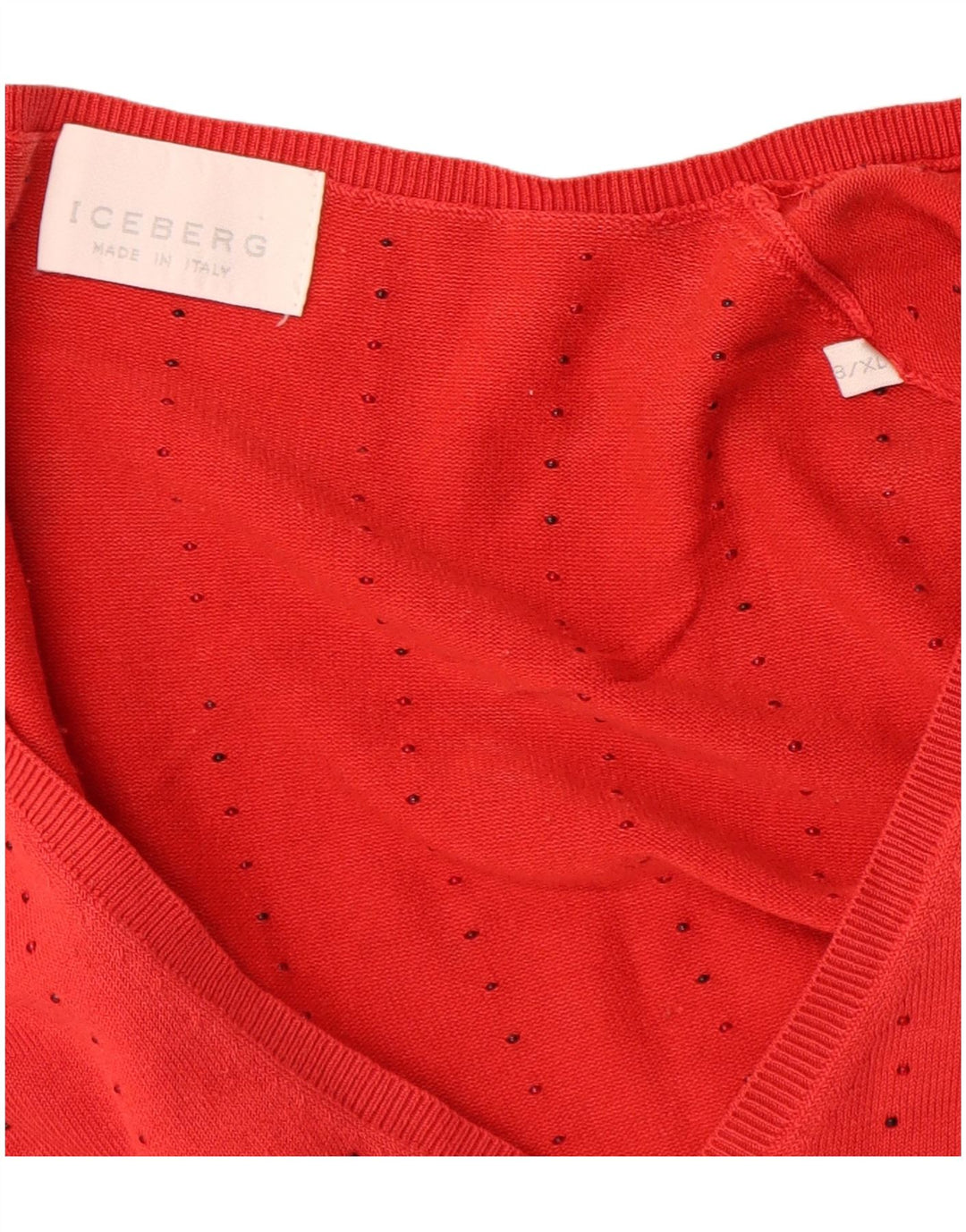 Женский джемпер Iceberg с рукавом 3/4 и v-образным вырезом IT 43, средний красный шелк