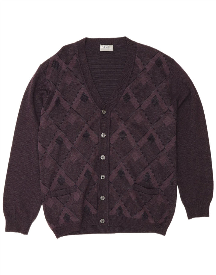 Мужской кардиган Rodes 2XL Фиолетовый Argyle/Diamond Wool