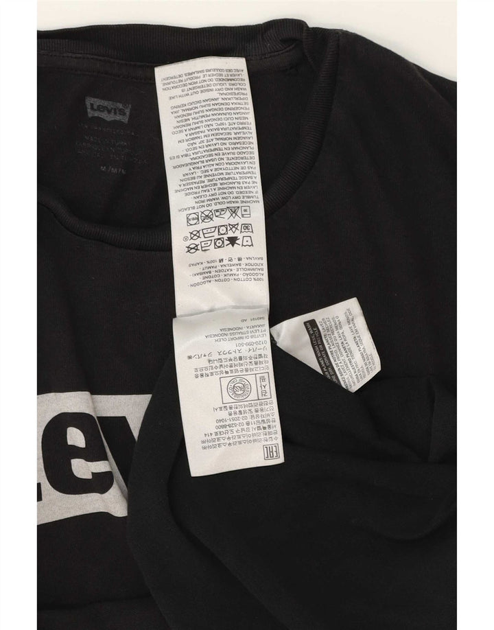 Мужская футболка с рисунком Levi's, верх среднего размера, черный хлопок, хлопок