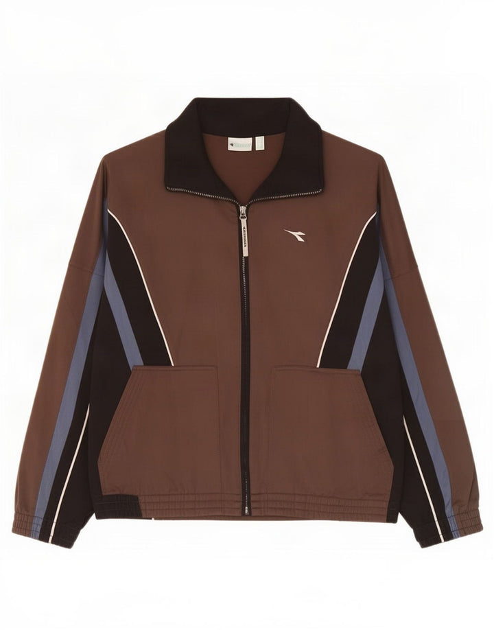 Мужской спортивный костюм Diadora IT 52, большой коричневый, полиэстер с цветными блоками