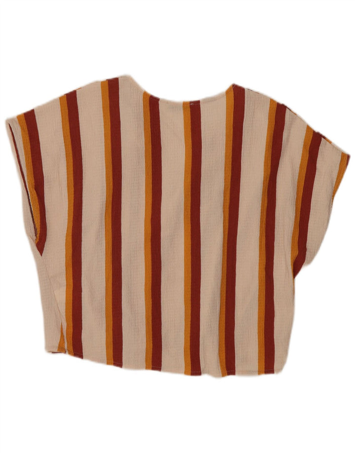 Женская блузка Zara Trafaluc Top UK 14, большой полиэстер в белую полоску