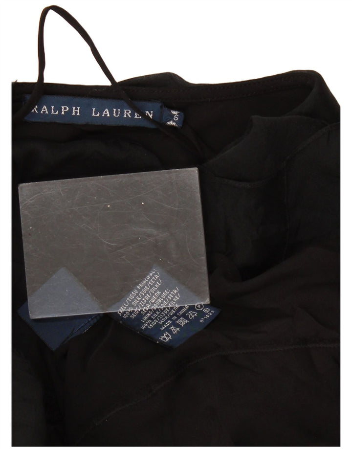 RALPH LAUREN Женская асимметричная юбка US 6 Medium W28 Черная шелковая