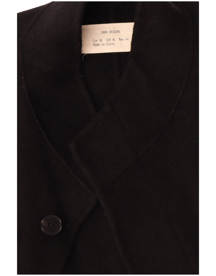 Мужское пальто Zara UK 44 XL, черное шерстяное