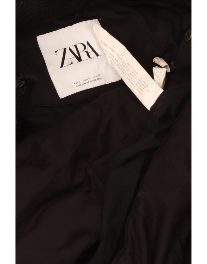 Мужская стеганая куртка с капюшоном Zara UK 36, маленький черный полиэстер