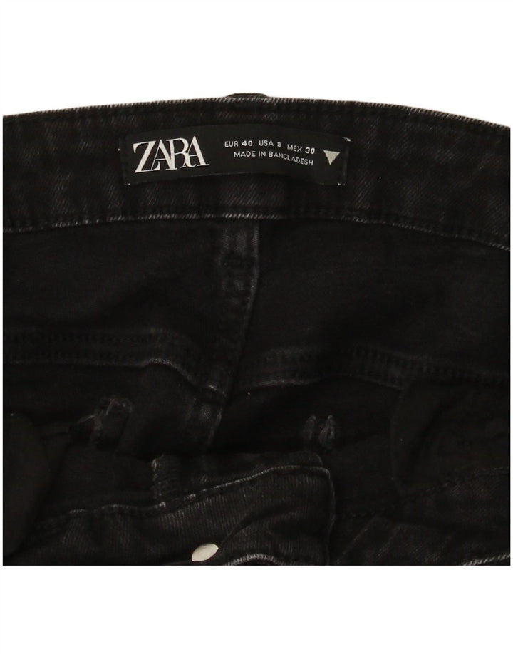 Женские потертые узкие джинсы Zara EU 40 Medium W30 L27, черный хлопок