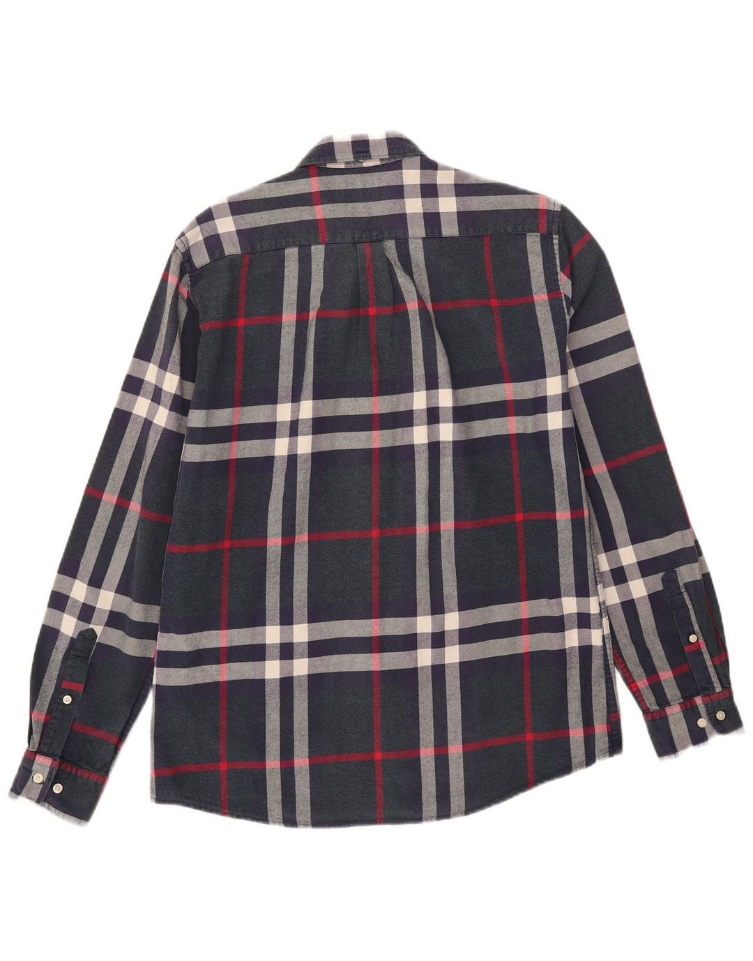 Мужская фланелевая рубашка Barbour в клетку среднего размера, темно-синяя, хлопковая