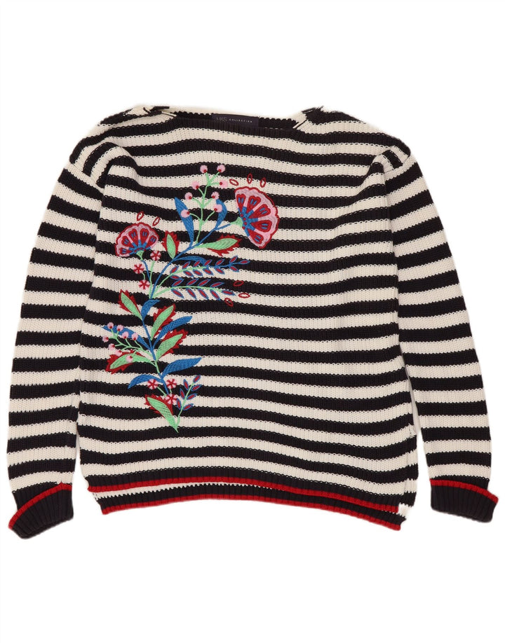 Женский джемпер с вырезом «лодочка» MARKS & SPENCER, Великобритания, 10, маленький, черный с цветочным принтом