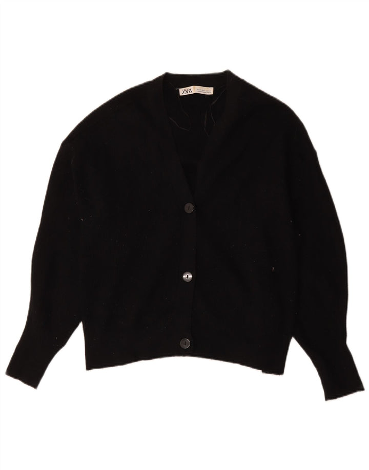 Женский кардиган Zara UK 14, средний черный вискоза