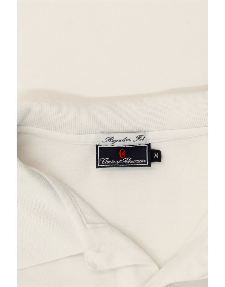 CONTE OF FLORENCE Mens Polo Shirt Medium White Cotton Vintage Conte of Florence and Second-Hand Conte of Florence from Messina Hembry 